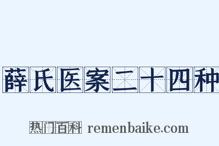 薛氏医案二十四种是什么意思的图片